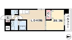 サンシアルザ上前津 1LDKの間取図画像