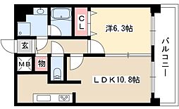プレサンス名古屋STATIONアブソリュート 1LDKの間取図画像