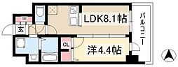 ディアレイシャス矢場町 1LDKの間取図画像