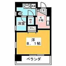 共同ハイツ西大須 1Kの間取図画像