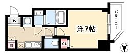 エスリード大須デュオ 1Kの間取図画像