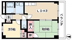サンコート柳橋 1SLDKの間取図画像