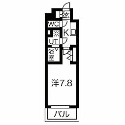 エスリード金山リュクス 1Kの間取図画像