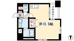 グランデューク東別院crea ワンルームの間取図画像