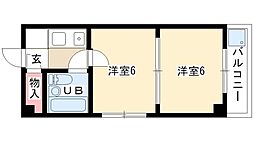 プリンセス今池 2Kの間取図画像