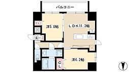 リベルタカリーノ 2LDKの間取図画像