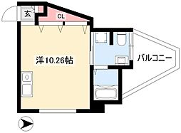 フローラル尾頭橋 ワンルームの間取図画像