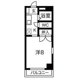 アーバンライフヤマゼン 1Kの間取図画像