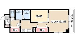 パークサイト泉 1LDKの間取図画像