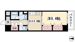 エスタシオン御器所 1DKの間取図画像