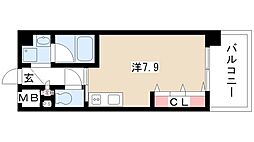 エスポアール泉 ワンルームの間取図画像