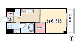 KDX千早レジデンス 1Kの間取図画像
