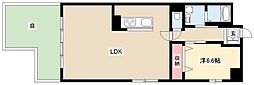 ユーハウス鶴舞2 1LDKの間取図画像