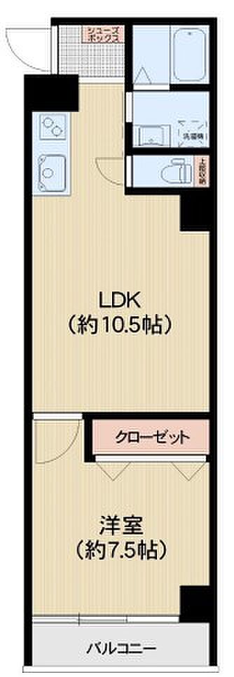 ライオンズマンション錦糸町(1LDK) 4階/4Fの間取り