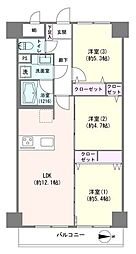 朝日プラザ亀戸 3LDKの間取り
