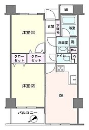ウィンベルコーラス浅草 2DKの間取図画像