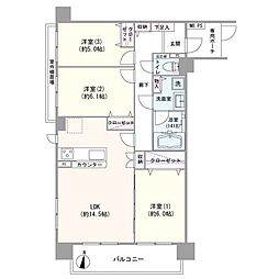 ライオンズマンション錦糸町北斎通り 3LDKの間取図画像