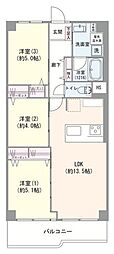 田端スカイハイツ 3LDKの間取図画像
