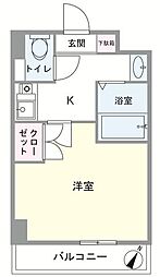 カテリーナ千駄木 1Kの間取図画像