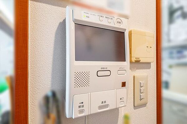 【モニター付きインターホン】来訪者を確認できるTVモニター付きインターホン。セキュリティ面に配慮されていて安心感があります。