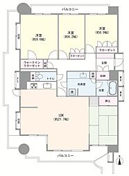 アクロシティDポート 3LDKの間取図画像