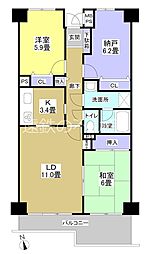 グラン・ドムール南栄 2SLDKの間取図画像