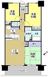サーパス佐鳴湖 3LDKの間取図画像