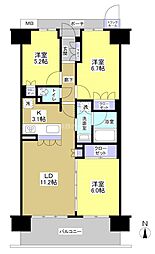 ブライトタウン磐田中泉2 3LDKの間取図画像