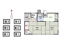 本町（松本様）貸家 東3 2DKの間取り