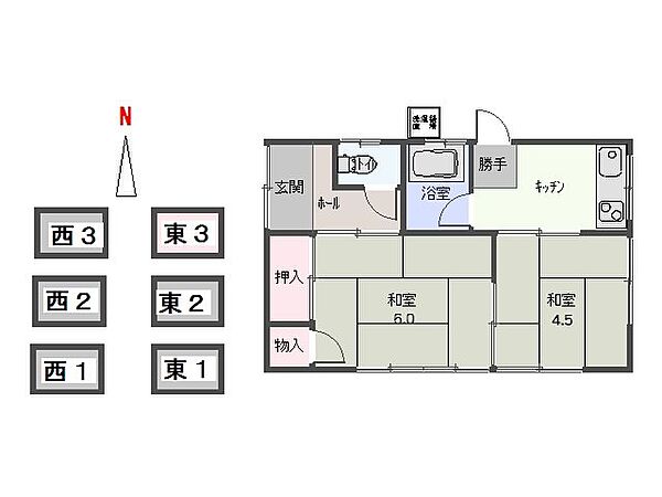 本町（松本様）貸家 東3 ｜群馬県太田市本町(賃貸一戸建2DK・--・33.10㎡)の写真 その2