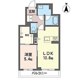 フォレストヴィラII 1階1LDKの間取り