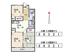 九合マンションB 3DKの間取図画像