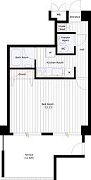 セレノ荻窪 1階1Kの間取り