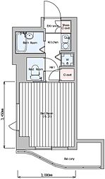 アミスタ小石川 1Kの間取図画像