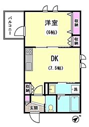 ヴァンベール大森II 4階1DKの間取り