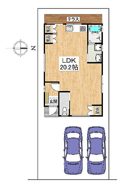 ワンルーム平屋建て　オール電化住宅　敷地面積／約３７.９坪