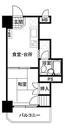 スカイラーク蕨 ワンルームの間取図画像