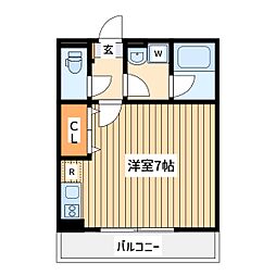 小田急小田原線 相武台前駅 徒歩2分の賃貸アパート 3階ワンルームの間取り