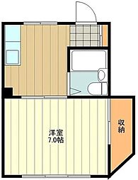 スカイハイツ富士 1階1DKの間取り