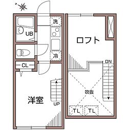 グランエッグス 1Kの間取図画像