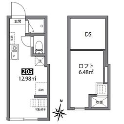SOLEIL大岡山 ワンルームの間取図画像