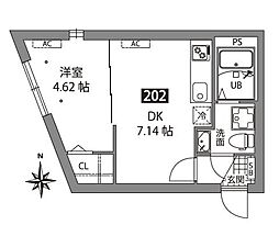 アザレア板橋(旧(仮称)板橋1丁目PJ共同住宅) 1DKの間取図画像