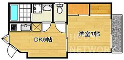 京都地下鉄東西線 東山駅 徒歩3分の賃貸アパート 1階1DKの間取り