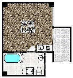 京都市営烏丸線 今出川駅 徒歩18分の賃貸マンション 2階ワンルームの間取り