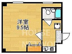 京都市営烏丸線 今出川駅 徒歩24分の賃貸マンション 4階1Kの間取り
