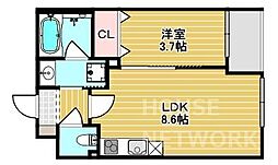 シュエットメゾン綾小路 1LDKの間取図画像