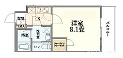 ウェルスクエア京都大宮仏光寺通 1Kの間取図画像