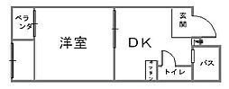 荻田第6ビル 2DKの間取図画像