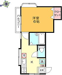 L-フラッツ 1Kの間取図画像