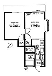第15アオイビル 2Kの間取図画像